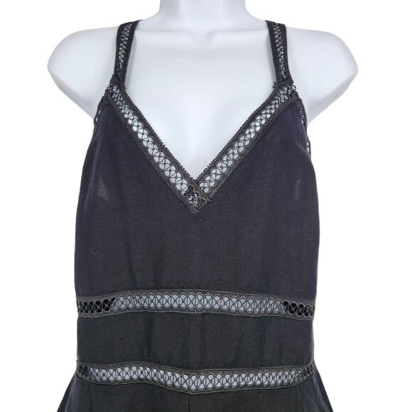 Express Washable Linen Blend Jumpsuit with Sheer Lace Details - Picture 5 of 6